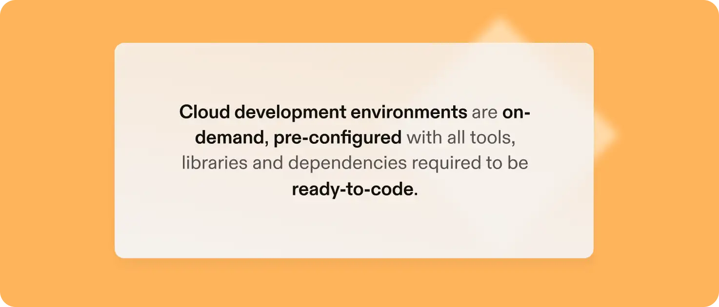 Cloud Development Environment - CDE Definiton