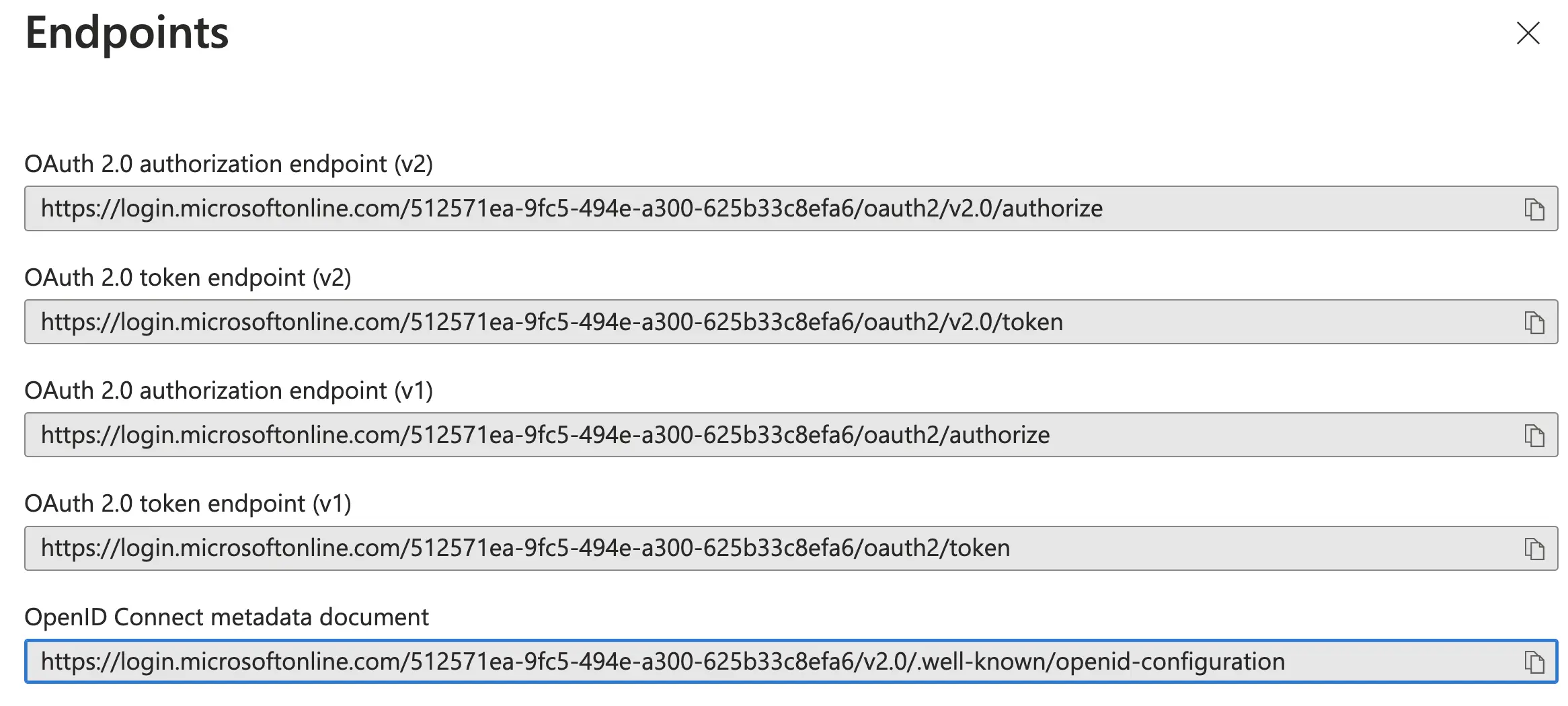 Endpoints - Azure AD Dashboard