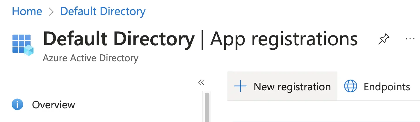 New registration - Azure AD Dashboard