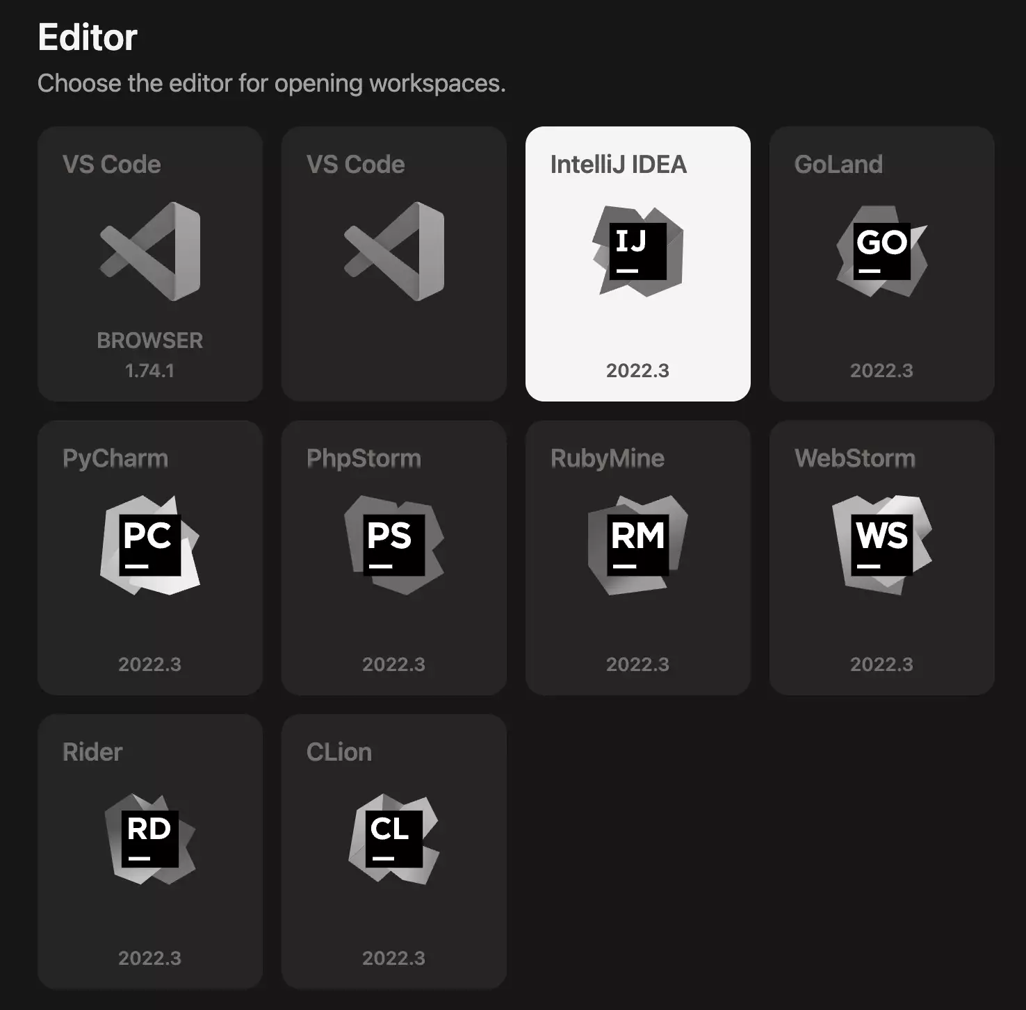 Jetbrains IDEs available to use with Gitpod