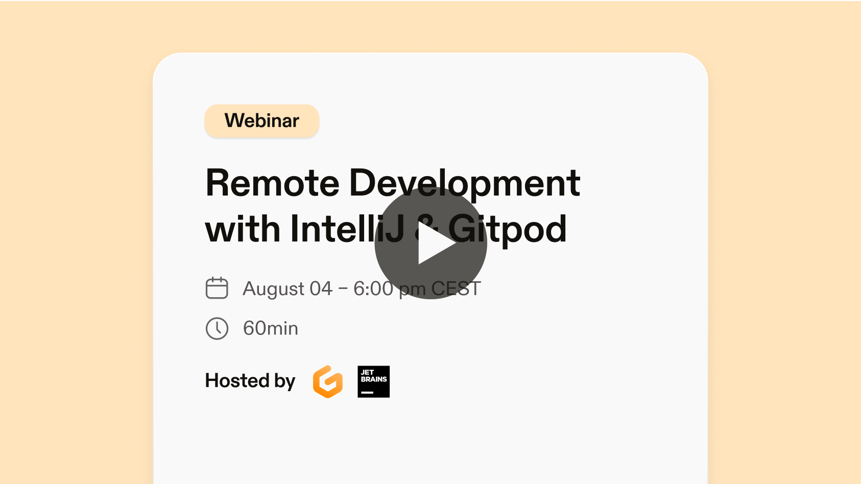 Webinar Remote Development with IntelliJ & Gitpod